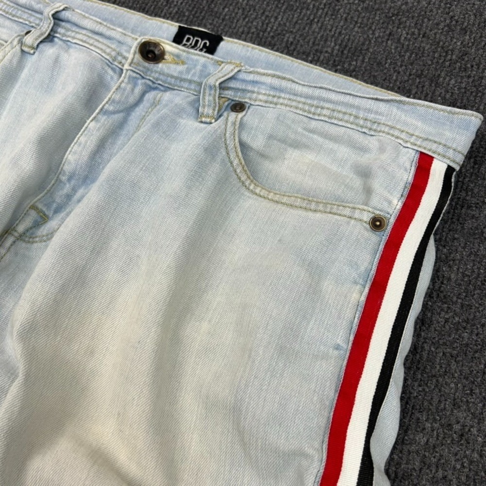 BDG Urban Outfitters 32 Jeans Blue Light Wash Side Leg Striping Skater Grunge - Picture 5 of 16